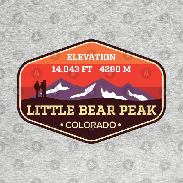 Little Bear Peak Colorado - 14ers Mountain Climbing Badge by TGKelly